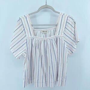 Madewell striped square neck butterfly top sz S